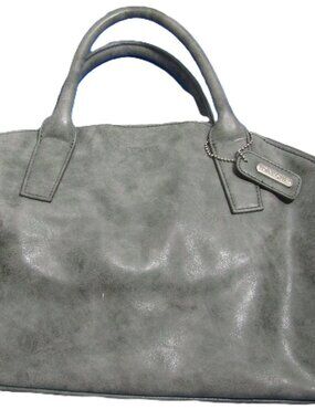 Pink Stix Gray Vegan double handles handbag tote 18X9X6"